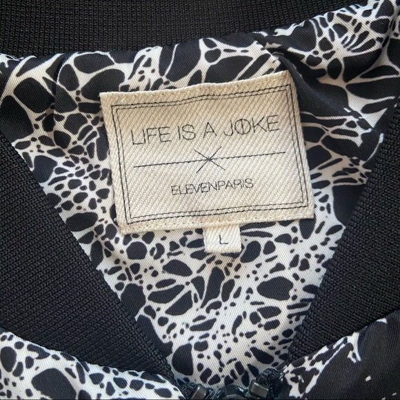 Eleven Paris Life Is A Joke Graphic Bomber Jacket - Picture 6 of 7